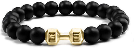 Nebulabs Dumbbell Bracelet Gym Bracelet Weights Bracelet Stone Bracelet Elastic Couples Bracelets Gym Weights Bracelet Barbell Bracelet for Men