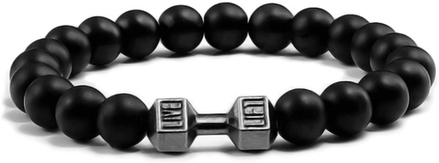 Nebulabs Dumbbell Bracelet Gym Bracelet Weights Bracelet Stone Bracelet Elastic Couples Bracelets Gym Weights Bracelet Barbell Bracelet for Men