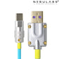 Blue & Yellow - Custom Coiled Aviator GX16 USB-C Mechanical Gaming USB Keyboard Cable 4ft