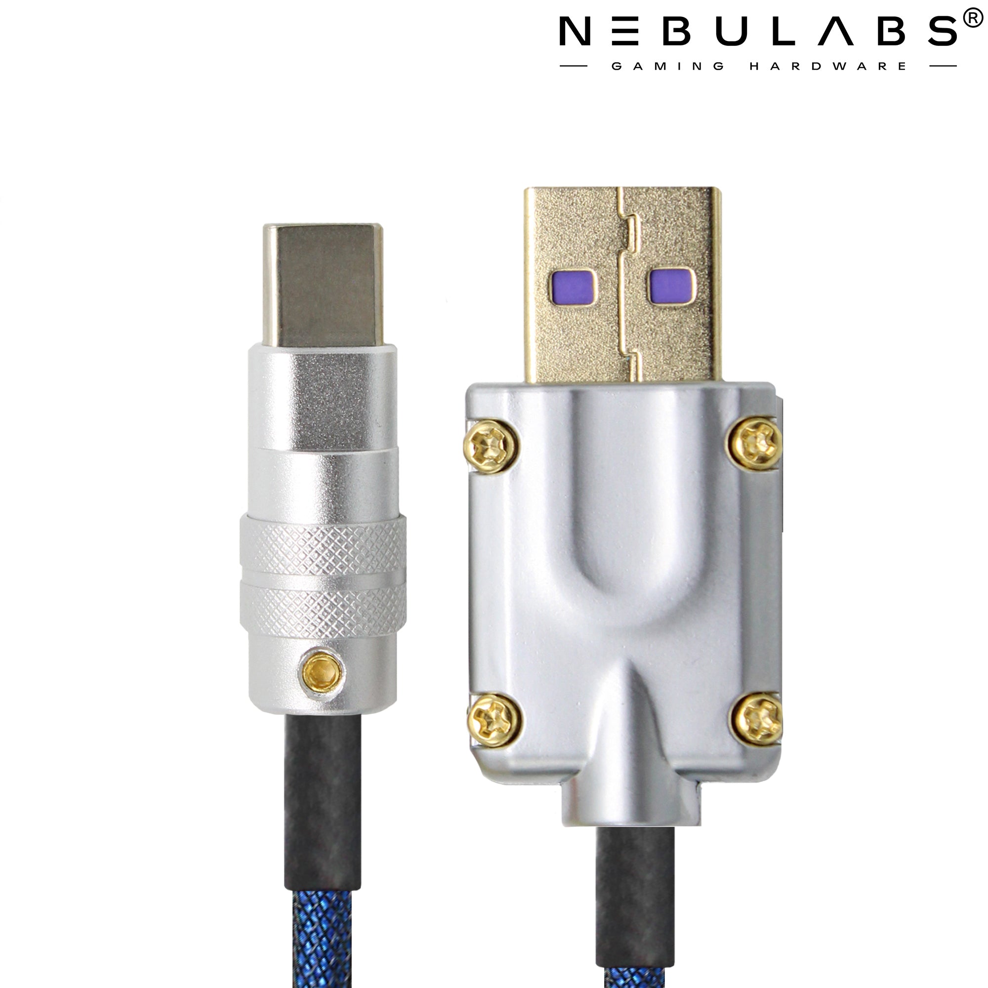 Coil Cable For Mechanical Keyboard Blue USB-C to USB-A Detachable Connector Aviator online GX16 Night Blue Cerakoted