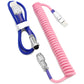 Pink & Blue - Custom Coiled Aviator GX16 USB-C Mechanical Gaming USB Keyboard Cable 4ft