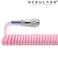 Pink & Blue - Custom Coiled Aviator GX16 USB-C Mechanical Gaming USB Keyboard Cable 4ft