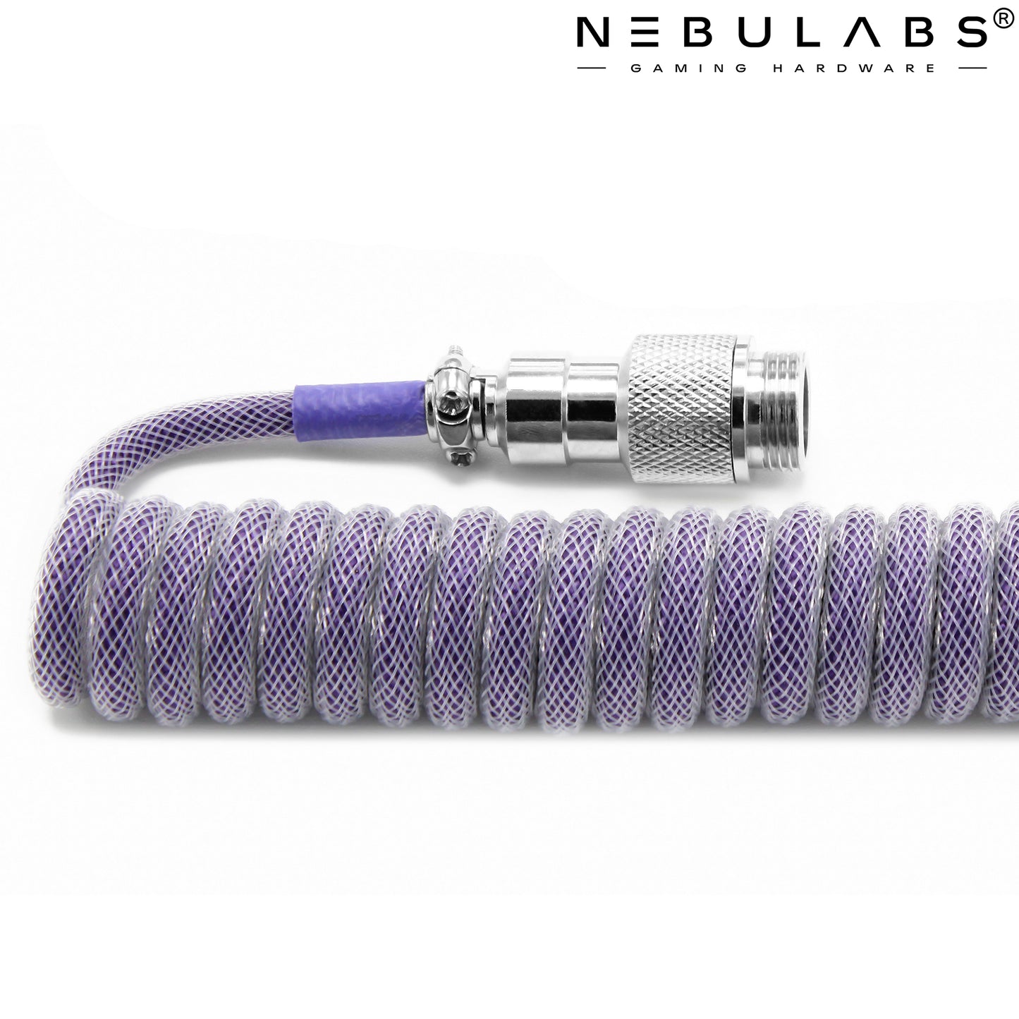 Purple - Custom Coiled Aviator GX16 USB-C Mechanical Gaming USB Keyboard Cable 4ft