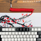 Red & Black - Metal Custom Coiled Aviator GX16 USB-C Mechanical Gaming USB Keyboard Cable 4ft