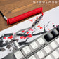 Red & Black - Metal Custom Coiled Aviator GX16 USB-C Mechanical Gaming USB Keyboard Cable 4ft