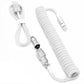 White - Custom Coiled Aviator GX16 USB-C Mechanical Gaming USB Keyboard Cable 4ft