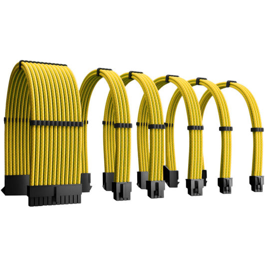Yellow - PSU PC Cable Extensions Power Supply Cable Extension Kit PSU PC Cables GPU Cable Kit